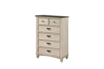 Picture of CHARLES Antique 6-Drawer Chest (White/Brown)