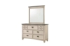 Picture of CHARLES Antique Dresser with Mirror (White/Brown)