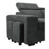 Picture of LUNA Sleeper/Sofa Bed Sectional Sofa with Storage Ottoman and 2 Stools (Dark Gray)