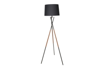 Picture of FLOOR LAMP 226 with Black Metal Tripod Legs And Leather Wrap