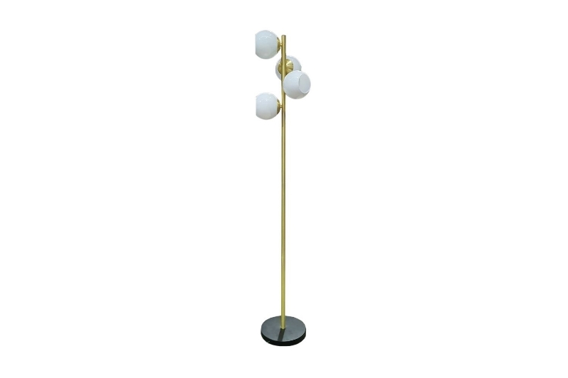 Picture of FLOOR LAMP 529 With Round White Shades (Gold)