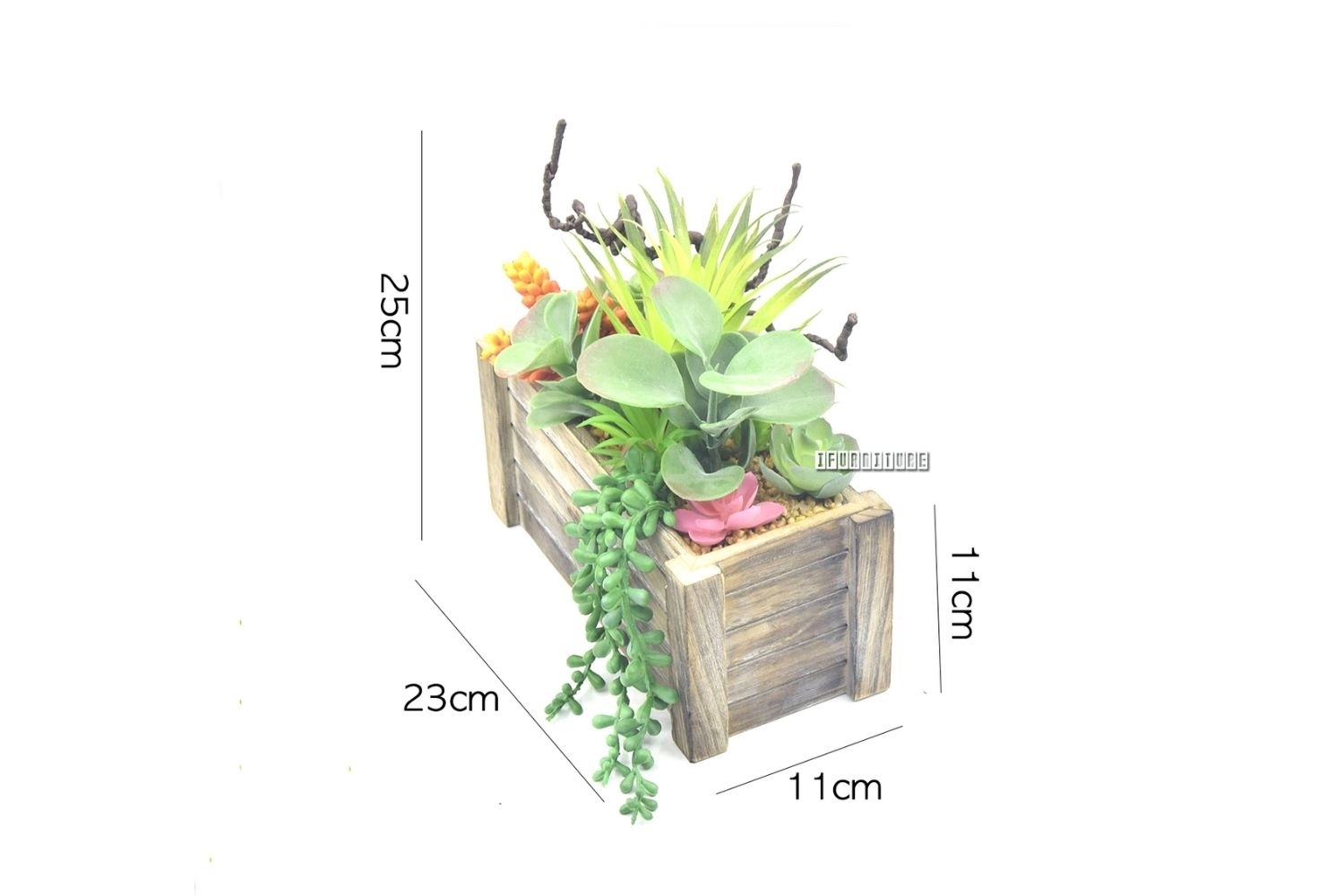 ARTIFICIAL PLANT 295 With Wooden Look Vase 23cm X 25cm IFurniture The   0022812 Artificial Plant 295 With Wooden Look Vase 23cm X 25cm 