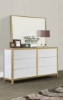 Picture of SKYVIEW 6-Drawer Steel Frame Dresser with Mirror (Gold)