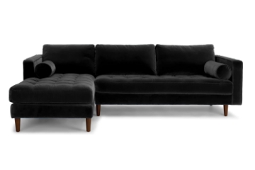 Picture of FAVERSHAM Velvet Sectional Sofa (Black)