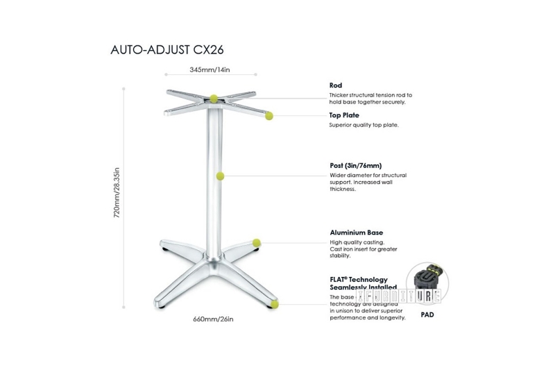 Picture of [Commercial Supply Only] CX26 FLATTECH Auto Adjust Table Base