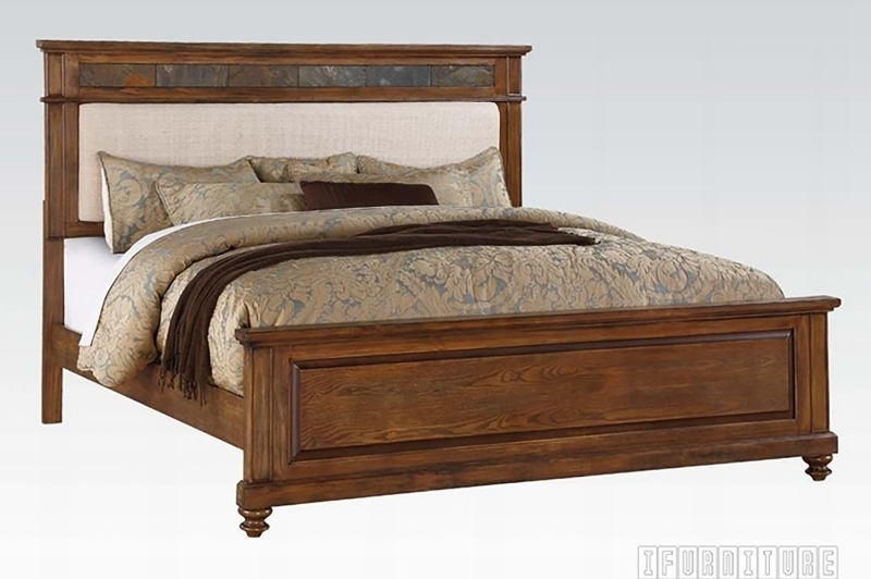 Picture of ARIELLE Queen Size Bed *Oak & Natural Slates