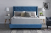 Picture of Ely Upholstered Platform Bed in queen/king (Blue Velvet) - King