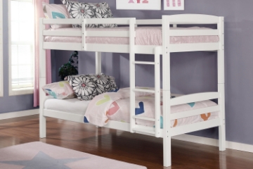 Picture of ARTICE Twin Over Twin Bunk Bed (White)