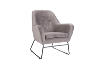 Picture of EUGEN Velvet Sleigh Armchair (Gray)