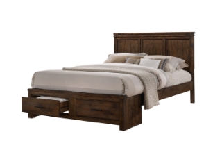 Picture of VENTURA Solid wood platform bed frame with storage drawers - King