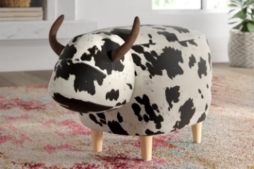 Picture of BIG Hardwood Ottoman (Cow)
