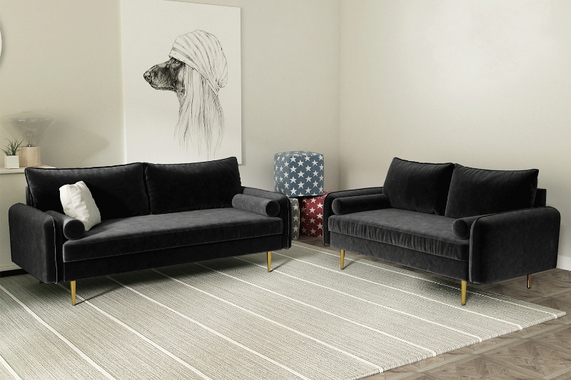 Picture of MARYJANET Velvet Sofa Range (Black) - Final sale