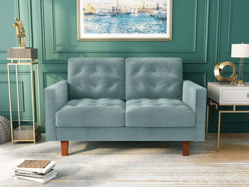 Picture of MILIOU 3+2 Sofa Range (Grayish Cyan) - 2 Seaters (Loveseat)