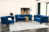 Picture of JERILYN Chesterfield Flared Arm Velvet Sofa Range (Blue)
