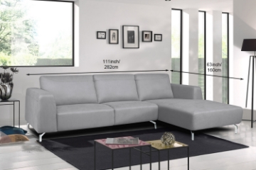 Picture of Lincoln Fabric Sectional Sofa (Light Grey)