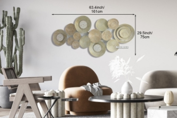 Picture of CIRCLES French Style Metal Wall Art  (63.5" x 29.5")