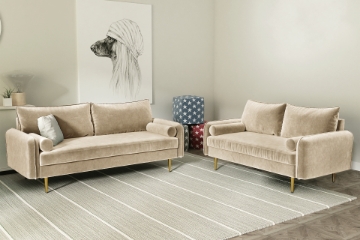 Picture of MARYJANET Velvet Sofa Range (Beige)