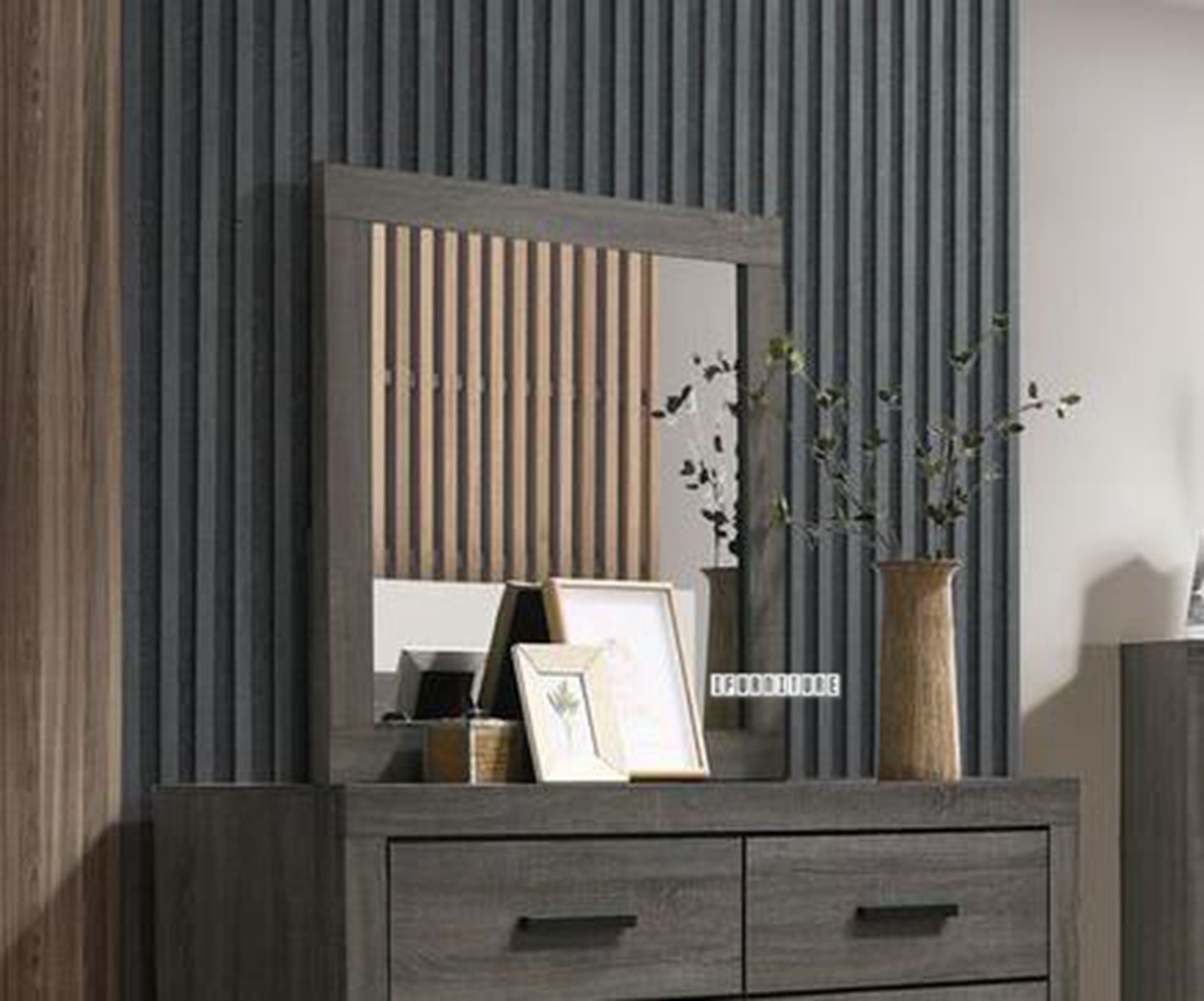 GLYNDON 6-Drawer Dresser with Mirror (Grey)-iFurniture-The largest ...