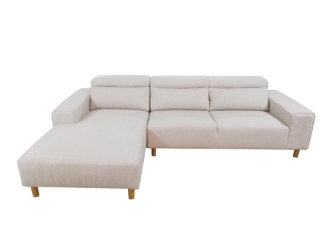 Picture of LOGAN Sectional Sofa With Adjustable Headset (Beige) - Left