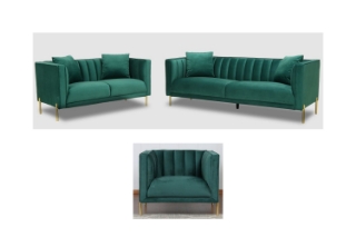 Picture of FALCON Sofa Range (Green) - Armchair + Loveseat + Sofa Set without Ottoman