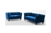Picture of JERILYN Chesterfield Flared Arm Velvet Sofa Range (Blue) - 2 Seaters (Loveseat)