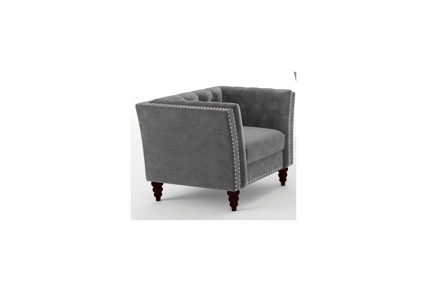 JERILYN Chesterfield Flared Arm Velvet Sofa Range (Gray)iFurnitureThe
