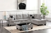 Picture of ADISEN Sectional Sofa with Ottoman (Light Grey) - Facing Left