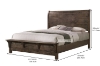 Picture of HEMSWORTH Solid Timber & Veneer Bed Frame in Queen/King Size (Dark Grey)