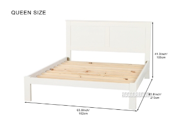 Picture of METRO Solid Pine Wood Eastern Bed Frame in Twin/Double/Queen/King Size (White)