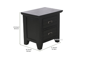 Picture of (Final Sale) CAROL Solid Acacia Nightstand (Black)
