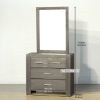 Picture of (FINAL SALE) PHILIPPE Acacia 4-Drawer Dresser with Mirror (Grey)