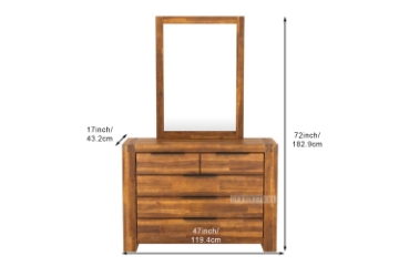 Picture of ASTON Acacia Wood Dresser with Mirror