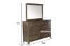 Picture of HEMSWORTH Solid Timber 9-Drawer Dresser With Mirror (Dark Grey)