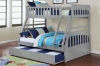 Picture of KEAN Single-Double Bunk Bed (Grey) - Bed Frame with Trundle Storage Drawer