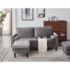 Picture of WALLUX  STEEL FRAME 2 SEATER SOFA WITH OTTOMAN IN GRAY