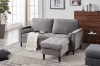Picture of WALLUX  STEEL FRAME 2 Seater Sofa with Ottoman in Gray