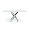 Picture of DALLAS 160 GLASS TOP Stainless Dining Table (SILVER)