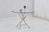 Picture of DALLAS 100 Round Glass Top Stainless Steel Dining Table (Silver)