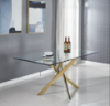 Picture of PLANO 160 Glass Top Stainless Dining Table (Gold) 