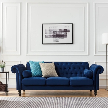 Picture of KENDRA Steel Frame Chesterfield Velvet Loveseat - Final sale
