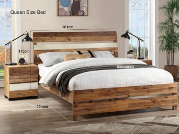 Picture of LEAMAN Acacia Wood Bed Frame in Queen/King Size