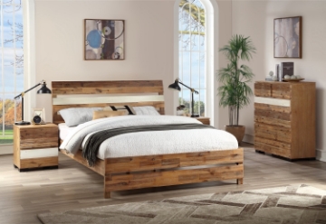 Picture of LEAMAN 5PC Acacia Wood Bedroom Combo Set - Queen