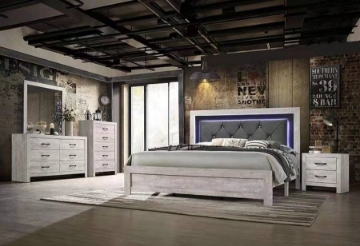Picture of DELIA Upholstery Bed Frame with LED Headboard in Queen/King Size