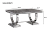 Picture of CARRA 180  MARBLE TOP STAINLESS STEEL LEGS DINING TABLE IN DARK/LIGHT GREY