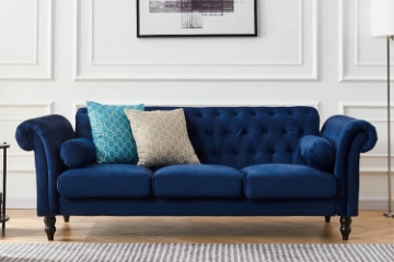 Picture of KENDRA Steel Frame Chesterfield Velvet Loveseat - Final sale