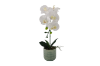 Picture of ARTIFICIAL PLANT WHITE ORCHID WITH GREEN VASE (H45CM)
