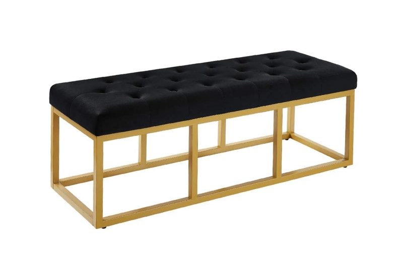 Picture of CARTER 47.2" Velvet Bench (Black)