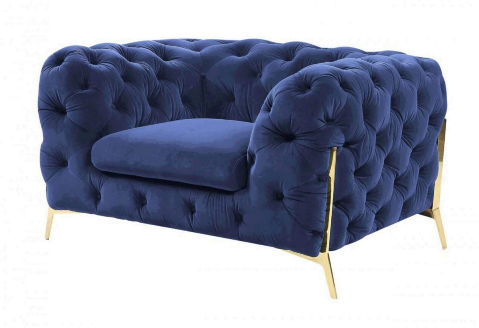 VIGO Chesterfield Tufted Velvet Sofa Range (Blue) 1 Seater (Armchair)iFurnitureThe largest