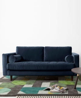 Picture of WALLUX  SOFA RANGE--LOVE SEAT (NAVY BLUE)