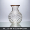 Picture of Medium Clear PEBBLED FLORAL Vase- #22084